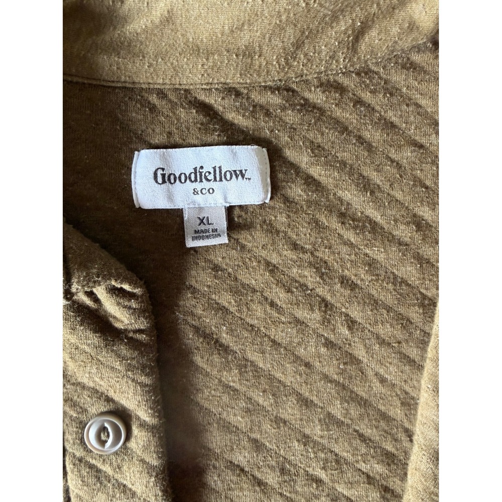 Goodfellow & Co Mens XL Quilted Shirt Jacket Olive Green Shacket Button Front - Picture 6 of 11
